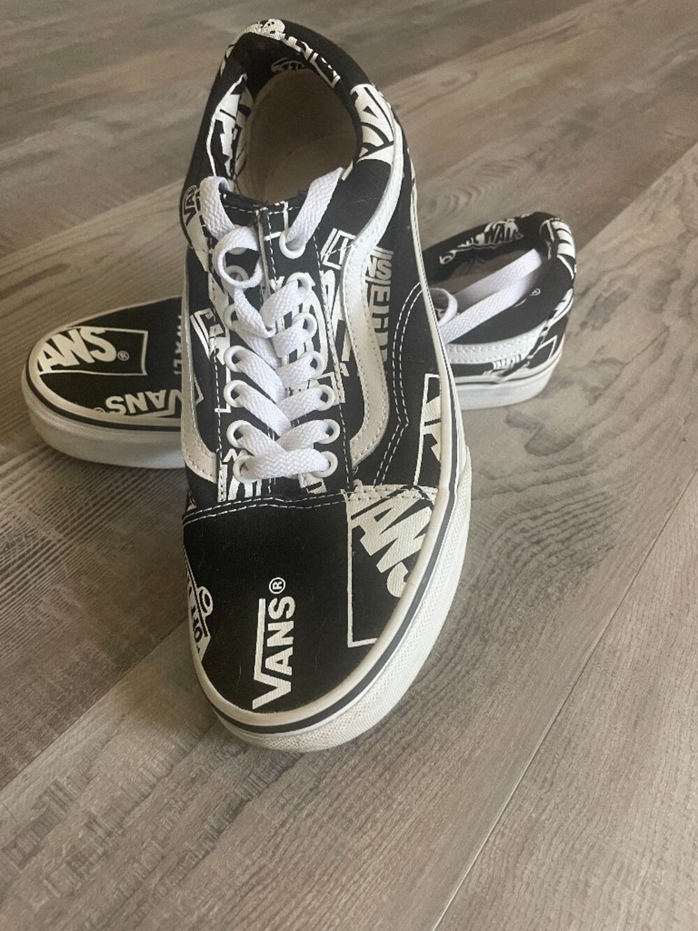 Vans Off The Wall, Old Skool 'Logo Mix' Sneakers, 6.5 Men, 8 Women